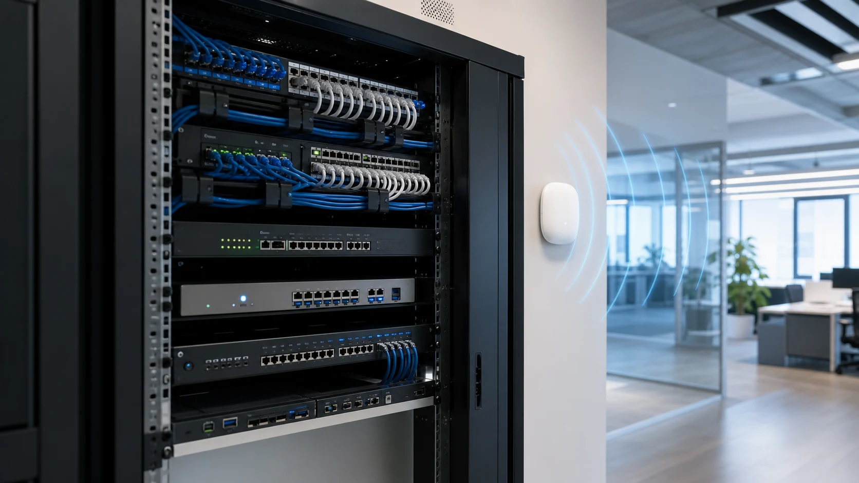 Netzwerk-Rack und WLAN-Installation bei KLAUCK