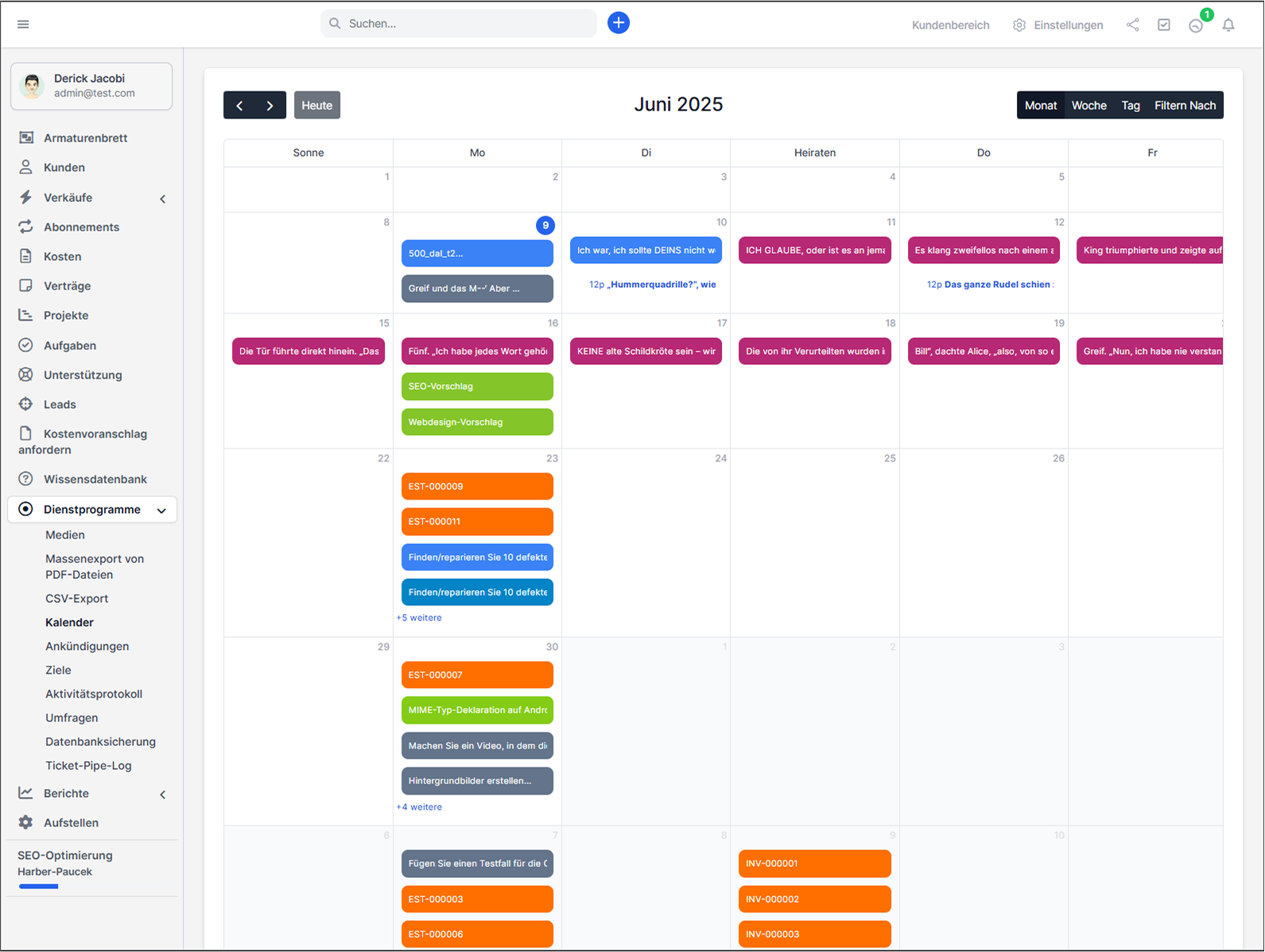 CRM für kleine Unternehmen 7 Kalender
